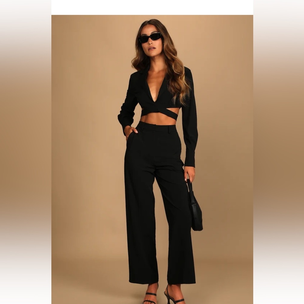 Lulus NWT So Get This High waisted Trouser Pant